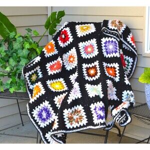 Vintage Afghan Chic Boho Eclectic Farmhouse & Retro Mod